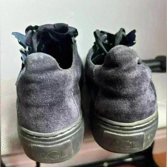 AGL Blue Suede Night Nero Light Weight Low Top Sneakers EU SIZE 36 - Picture 5 of 8